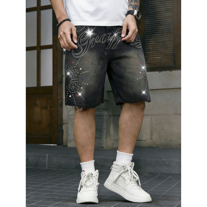 American Streetwear Men's Non- - огляд і ціна Shorts Denim Frayed