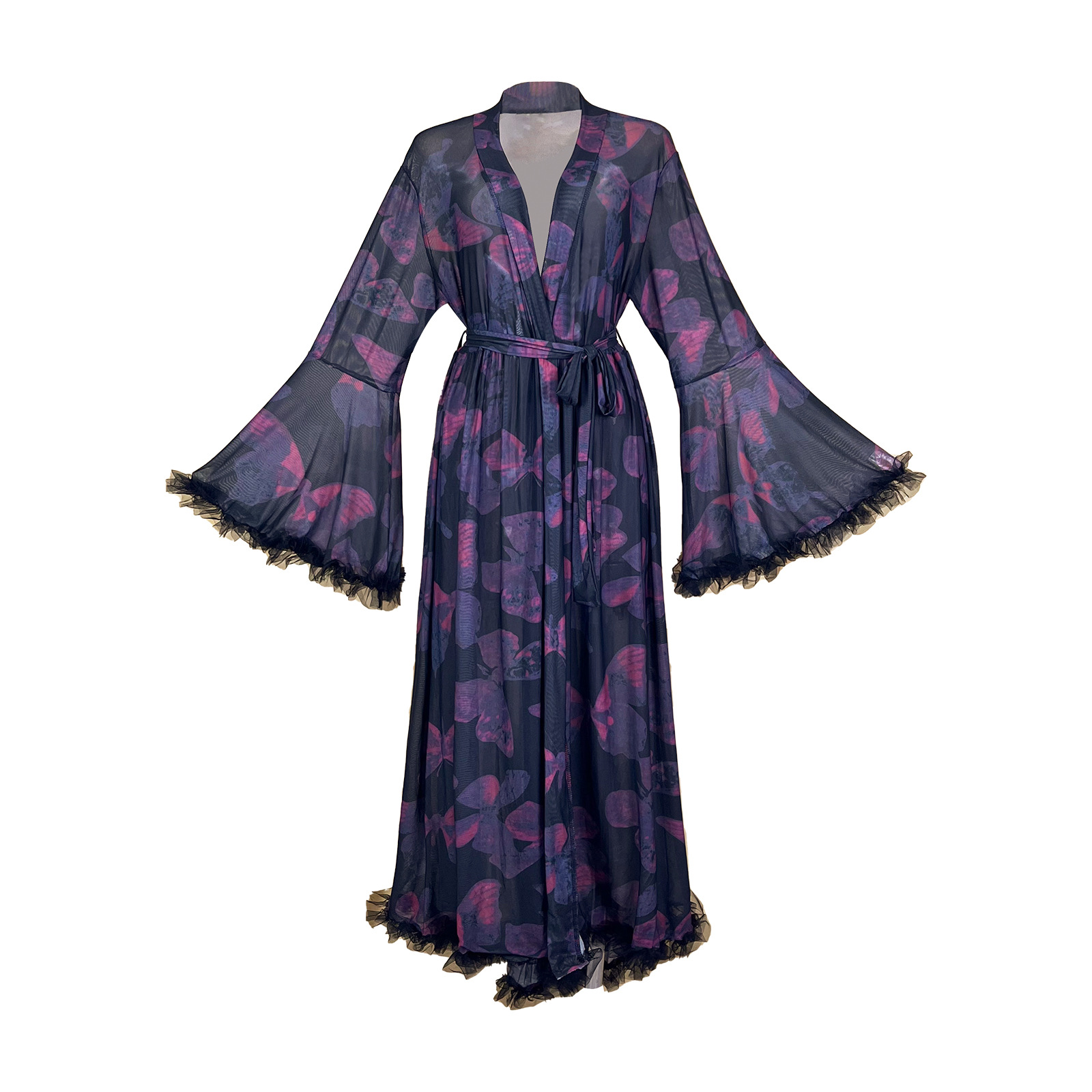 Summer Sheer Printed Mesh Robe - огляд і ціна Kimono Sheer Floral