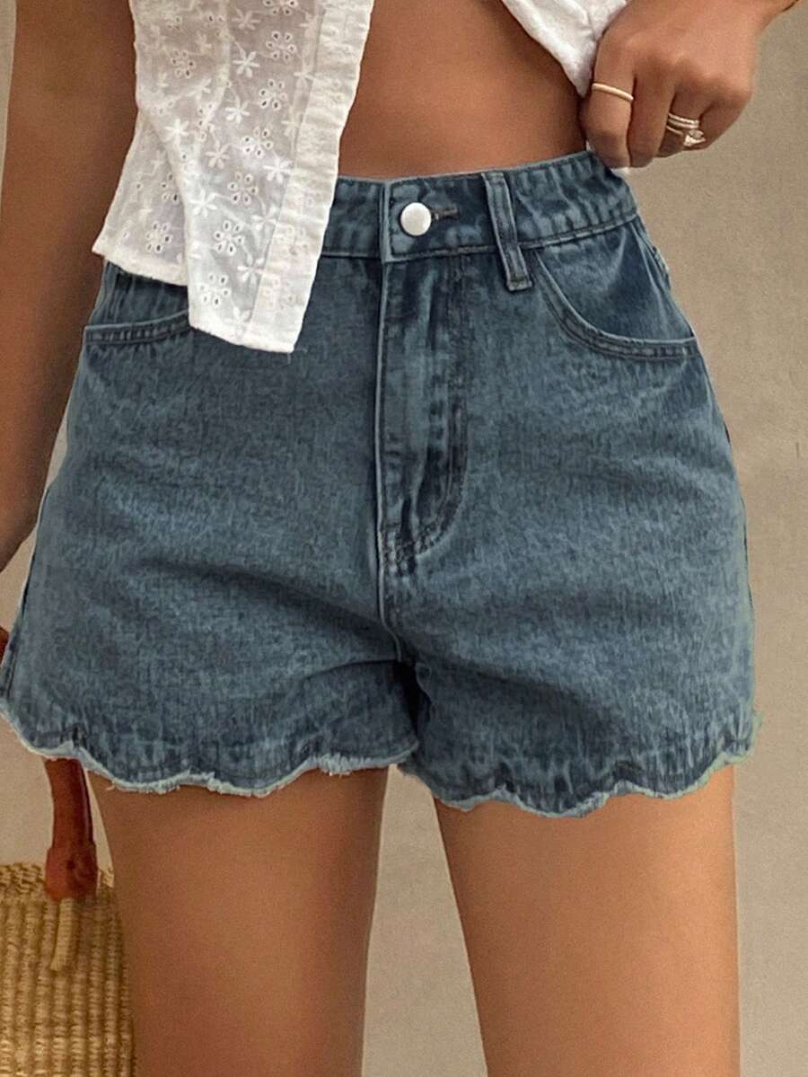 Women Loose Casual Denim Short - огляд і ціна Shorts Denim Frayed