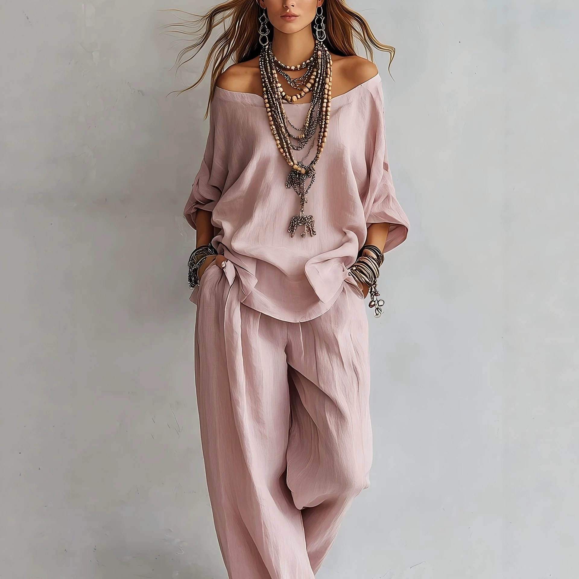 Casual Loose Linen Seven Sleev - огляд і ціна Linen Pant Wide