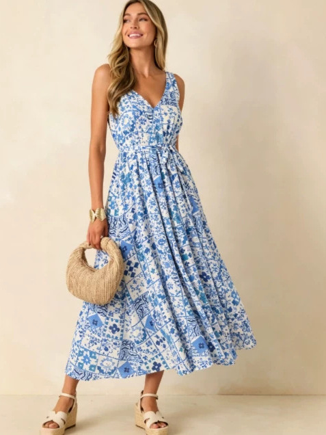 Summer 2026 Large Size Floral  - огляд і ціна Linen Dress Wrap