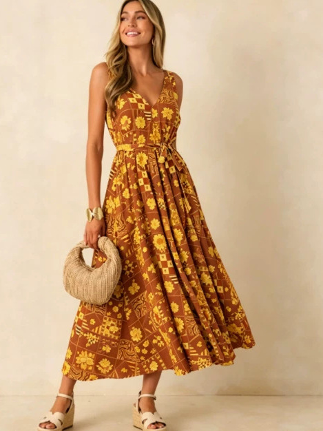 Summer 2026 Large Size Floral  - огляд і ціна Linen Dress Wrap