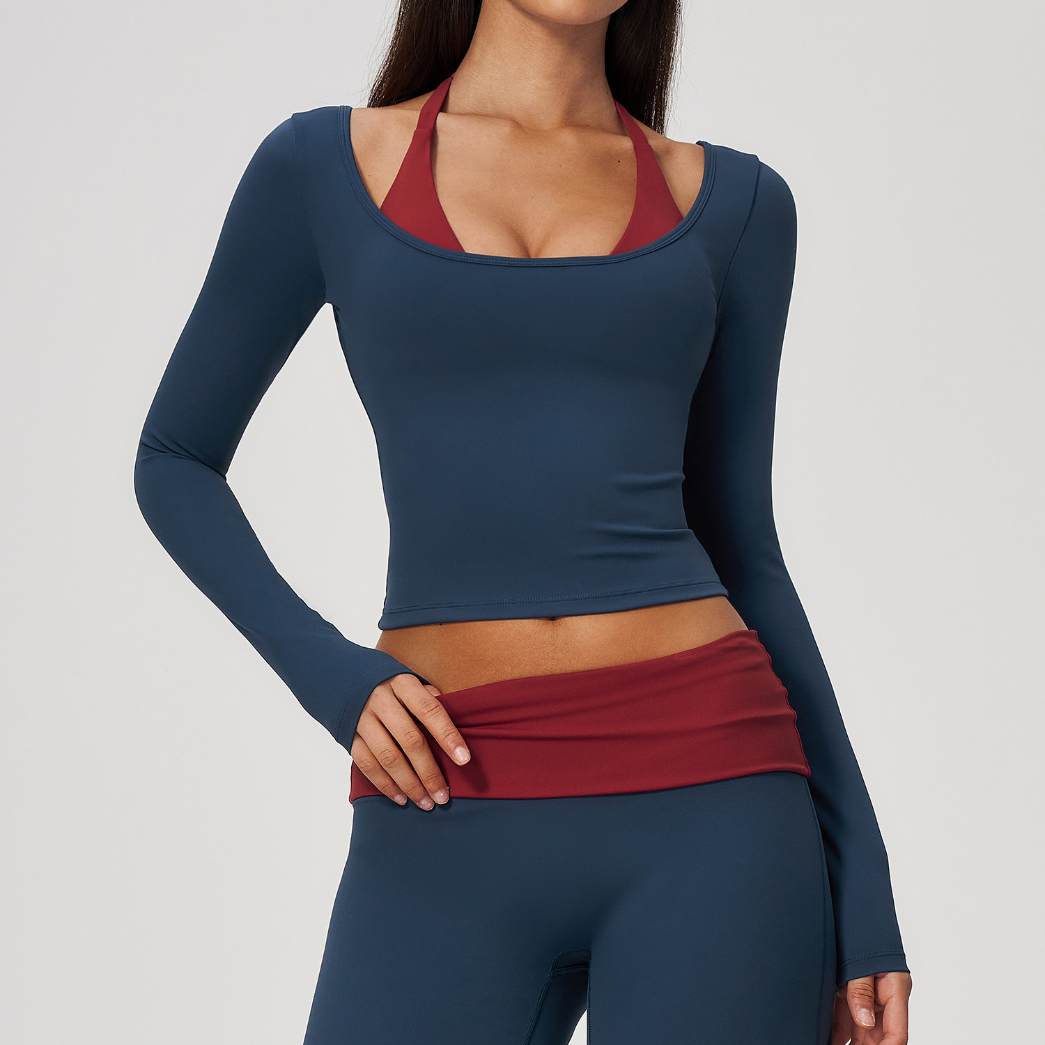 2-in-1 Fake Two Piece Halter Y - огляд і ціна Crop Top Crochet