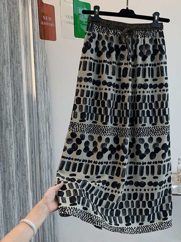 Retro Floral Print Loose Light - огляд і ціна Midi Skirt Floral