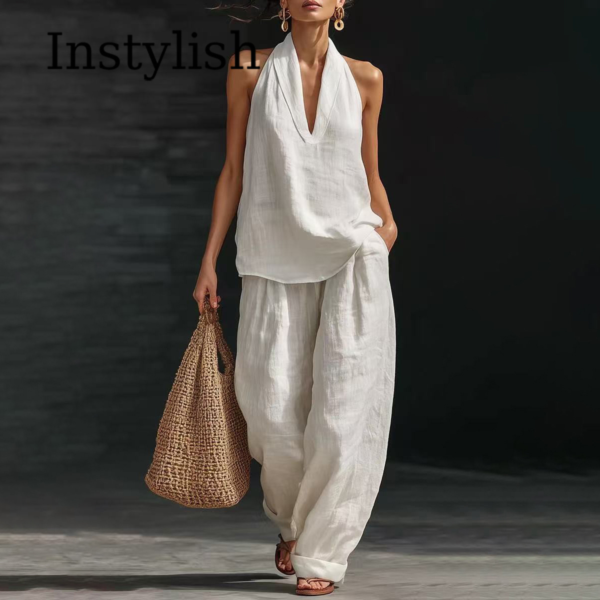 Summer Women's Casual Linen 2- - огляд і ціна Linen Pant Wide