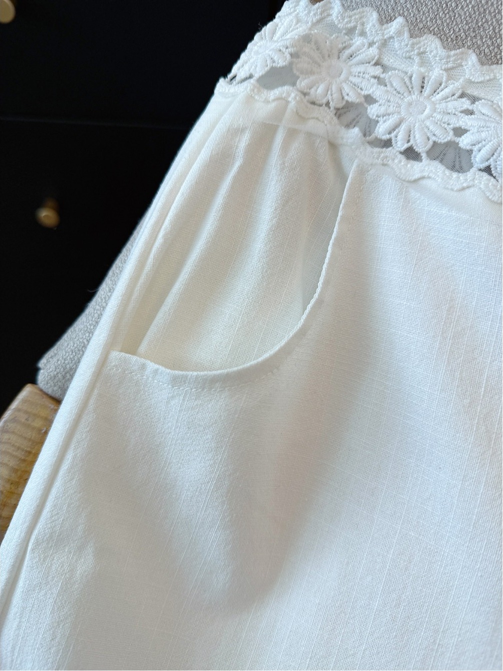 White Lace Hollow Flower Linen - огляд і ціна Linen Pant Wide