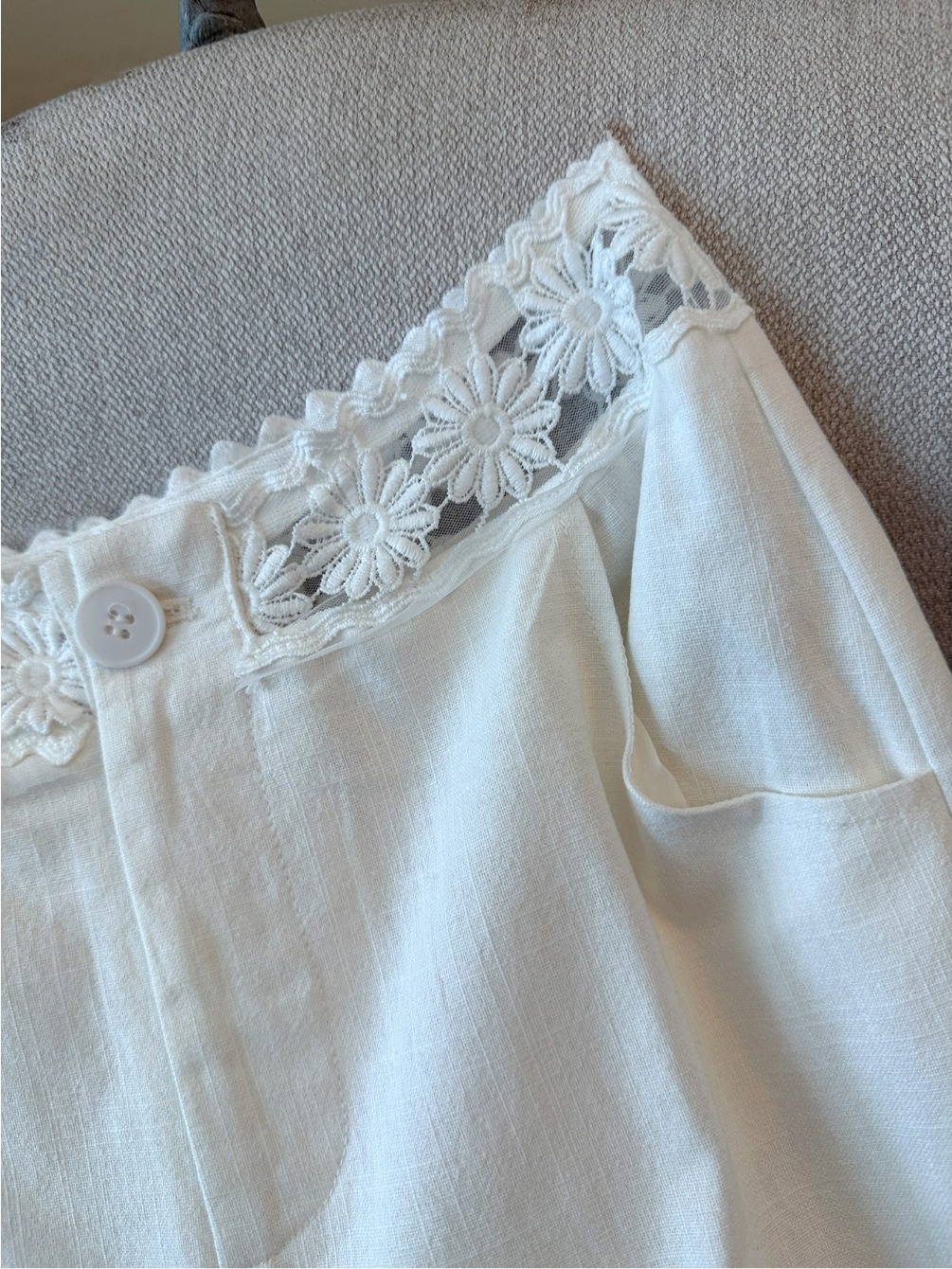 White Lace Hollow Flower Linen - огляд і ціна Linen Pant Wide