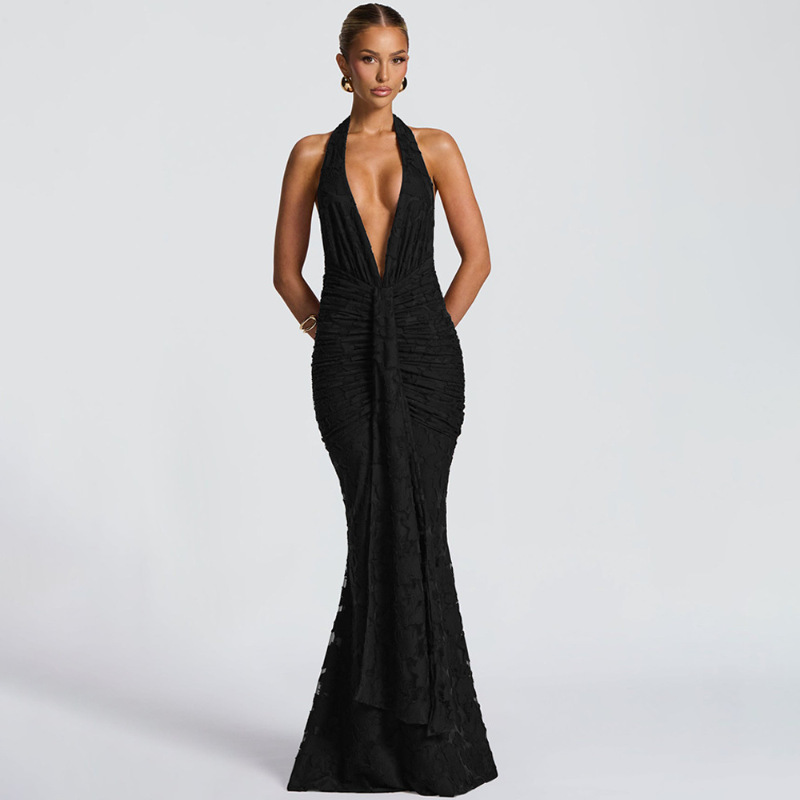 Sexy Deep V Backless Wrap arou - огляд і ціна Linen Dress Wrap